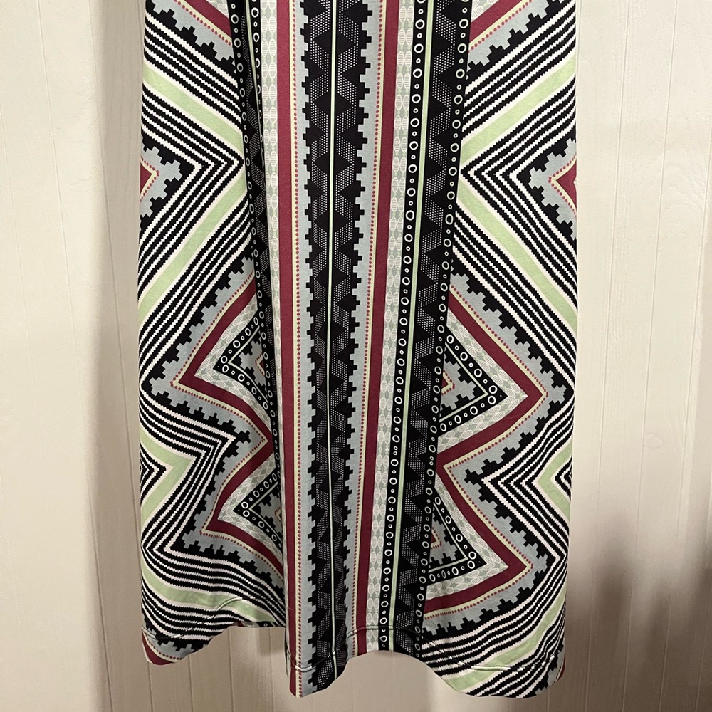 PrAna Geometric Midi Dress in Black, White, and Red - Picture 5 of 8